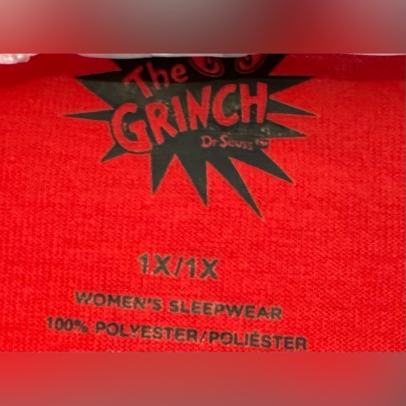 GRINCH size 1X, RED Christmas Long Sleeve Shirt. NWT!! - Picture 4 of 5